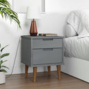 Wooden Bedside Cabinet With 2 Drawers - Molde