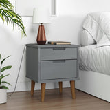 Wooden Bedside Cabinet With 2 Drawers - Molde