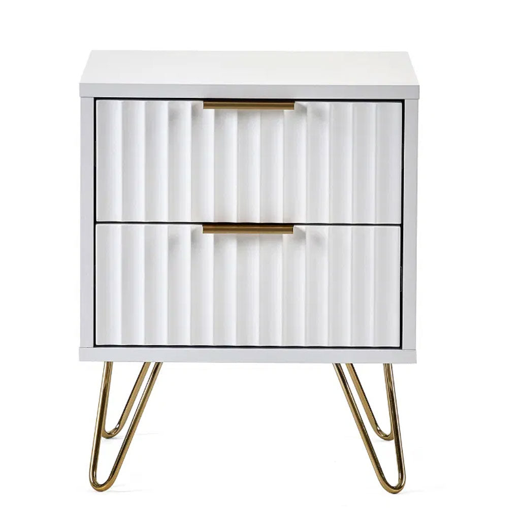 Wooden Bedside Cabinet With 2 Drawers - Murano