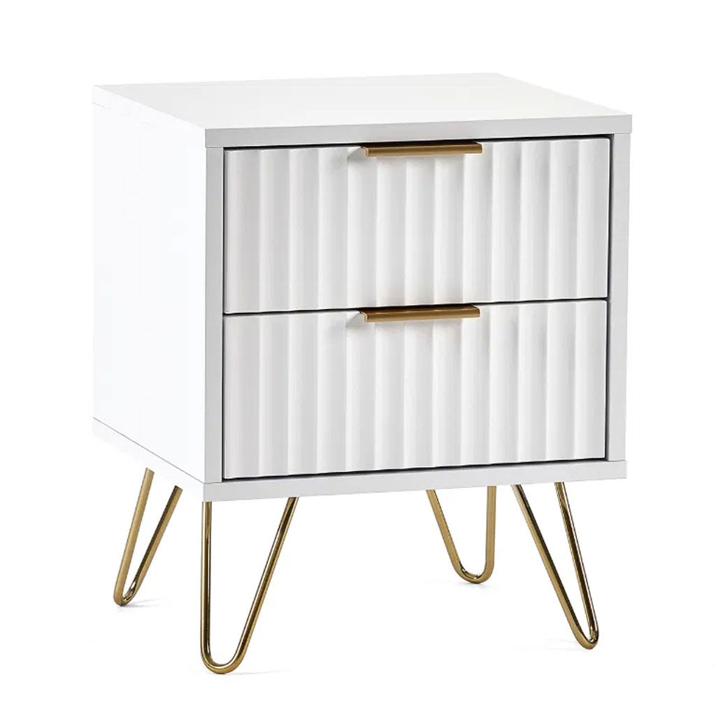 Wooden Bedside Cabinet With 2 Drawers - Murano