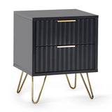 Wooden Bedside Cabinet With 2 Drawers - Murano