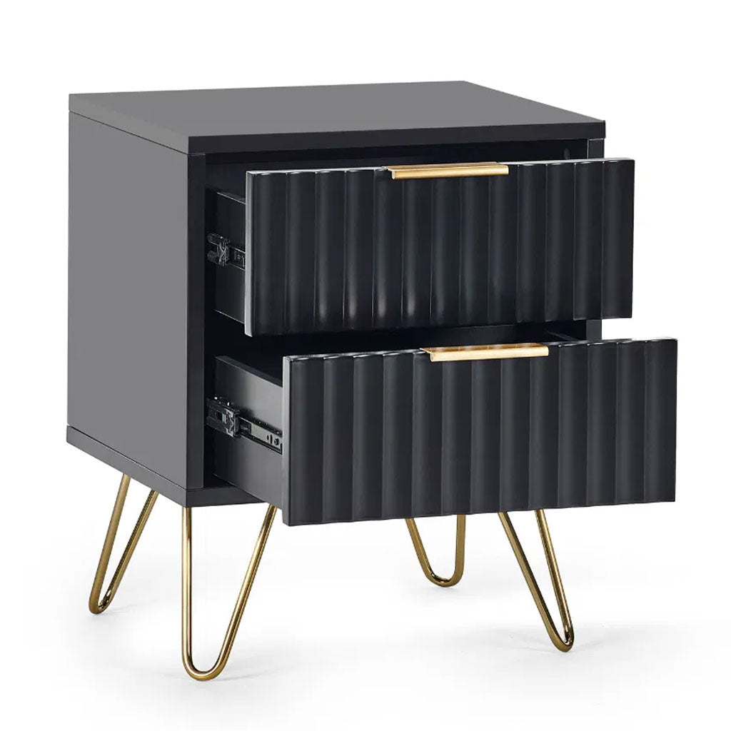 Wooden Bedside Cabinet With 2 Drawers - Murano