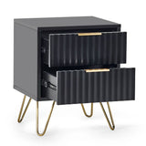 Wooden Bedside Cabinet With 2 Drawers - Murano