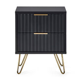 Wooden Bedside Cabinet With 2 Drawers - Murano