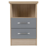 Wooden Bedside Cabinet With 2 Drawers - Nevada