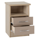 Wooden Bedside Cabinet With 2 Drawers - Nevada