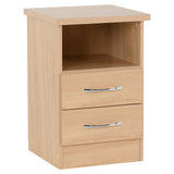 Wooden Bedside Cabinet With 2 Drawers - Nevada