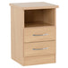 Wooden Bedside Cabinet With 2 Drawers - Nevada