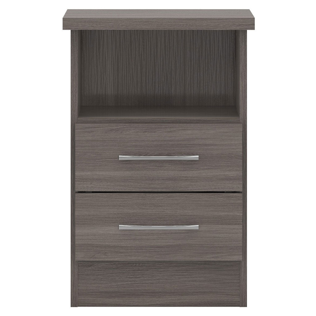 Wooden Bedside Cabinet With 2 Drawers - Nevada