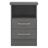 Wooden Bedside Cabinet With 2 Drawers - Nevada