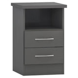 Wooden Bedside Cabinet With 2 Drawers - Nevada
