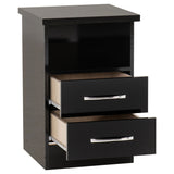 Wooden Bedside Cabinet With 2 Drawers - Nevada