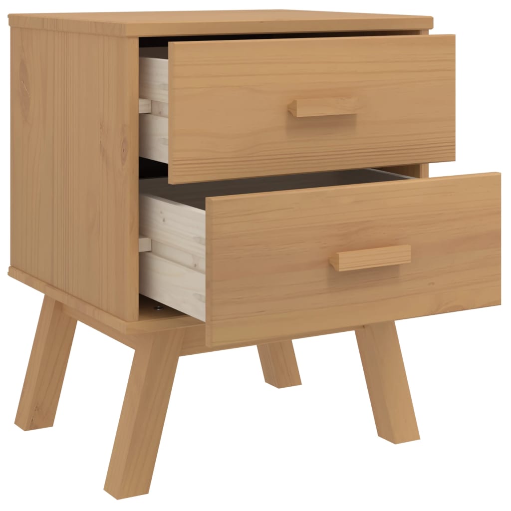 Wooden Bedside Cabinet With 2 Drawers - Olden
