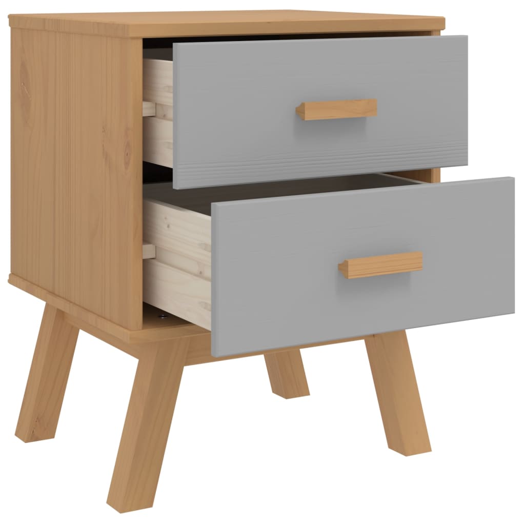 Wooden Bedside Cabinet With 2 Drawers - Olden