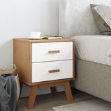 Wooden Bedside Cabinet With 2 Drawers - Olden