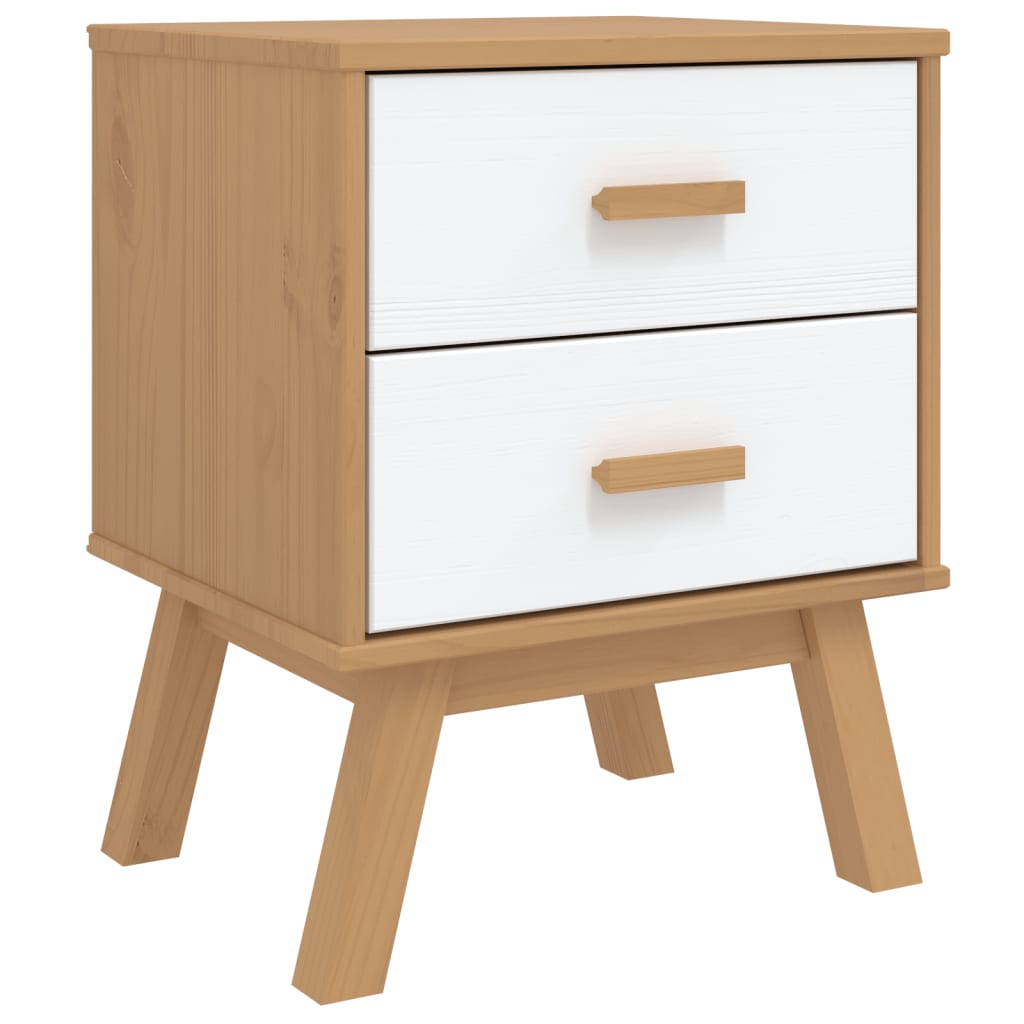 Wooden Bedside Cabinet With 2 Drawers - Olden