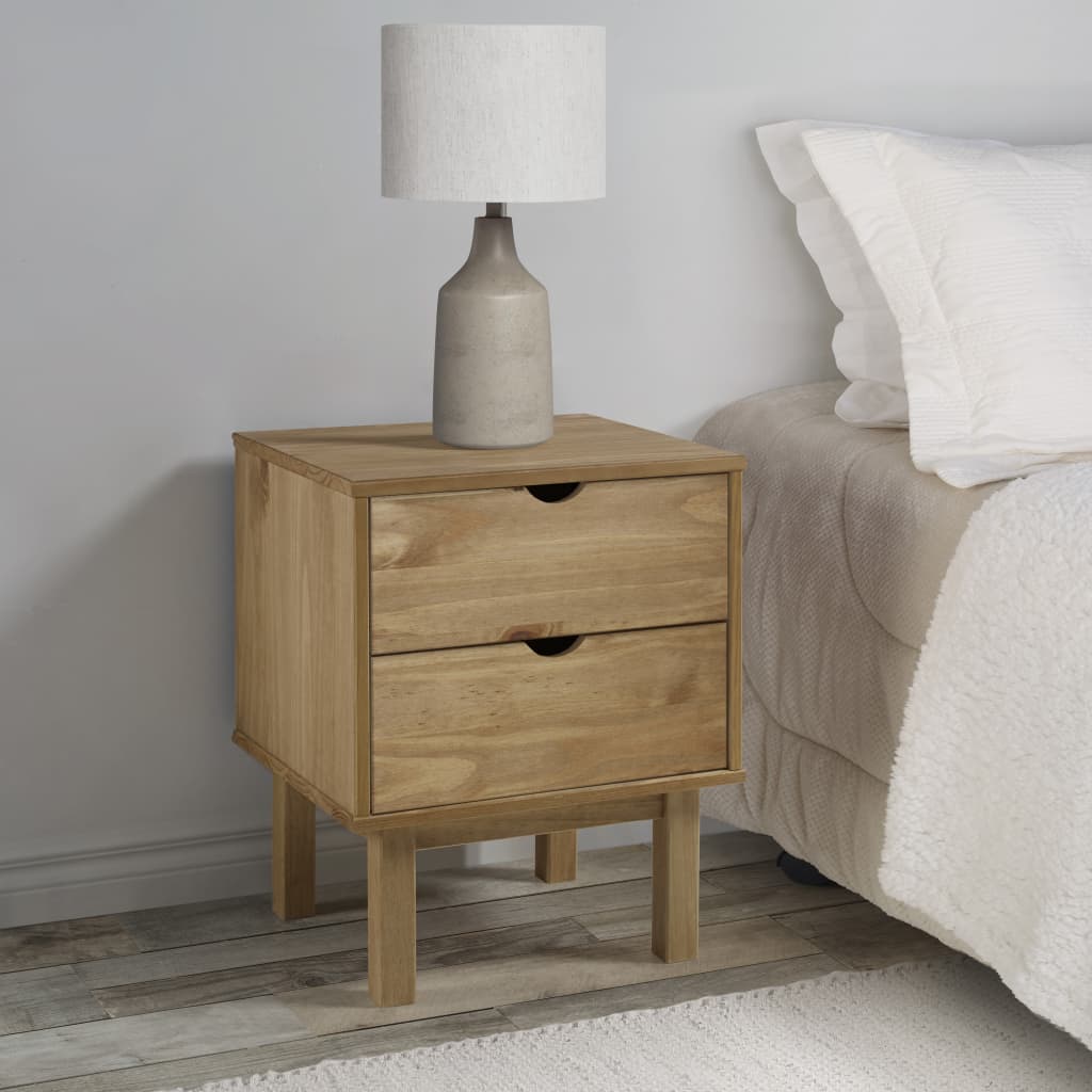 Wooden Bedside Cabinet With 2 Drawers - Otta