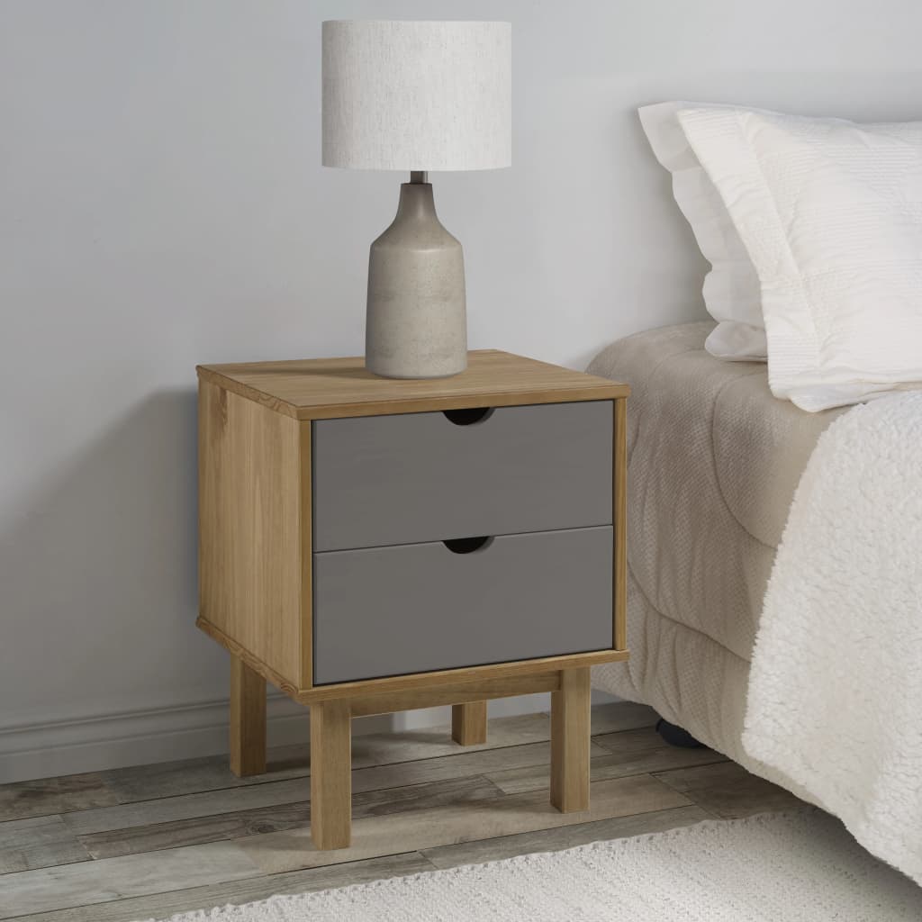 Wooden Bedside Cabinet With 2 Drawers - Otta