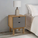 Wooden Bedside Cabinet With 2 Drawers - Otta