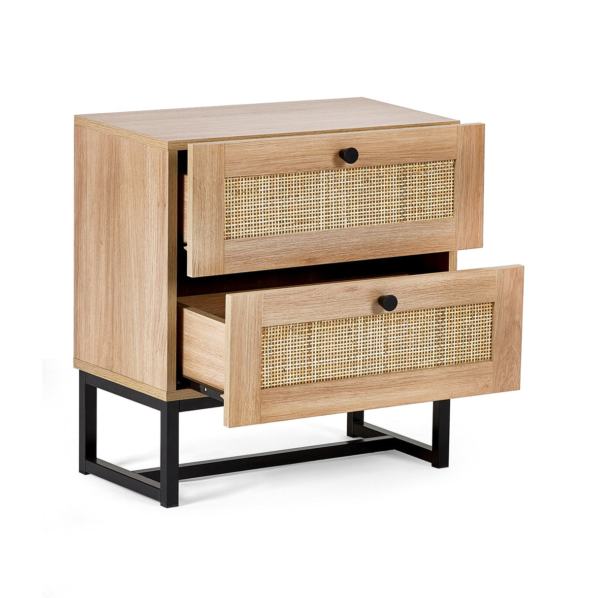 Wooden Bedside Cabinet With 2 Drawers - Padstow