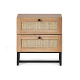 Wooden Bedside Cabinet With 2 Drawers - Padstow