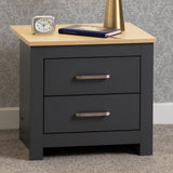 Wooden Bedside Cabinet With 2 Drawers - Portland