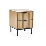 Wooden Bedside Cabinet With 2 Drawers - Sia