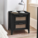 Wooden Bedside Cabinet With 2 Drawers - Sydney