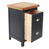 Wooden Bedside Cabinet With 2 Drawers Tall - Dunkeld