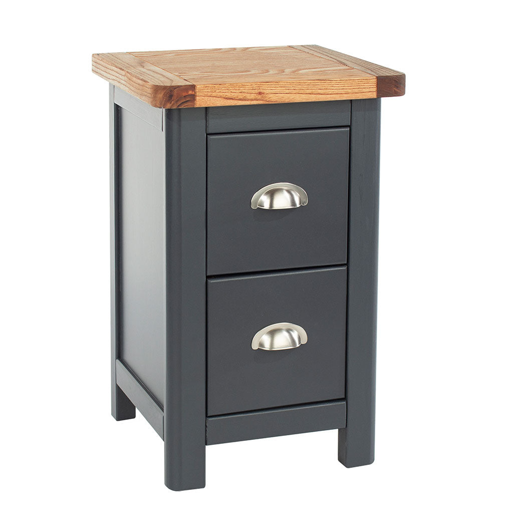 Wooden Bedside Cabinet With 2 Drawers Tall - Dunkeld