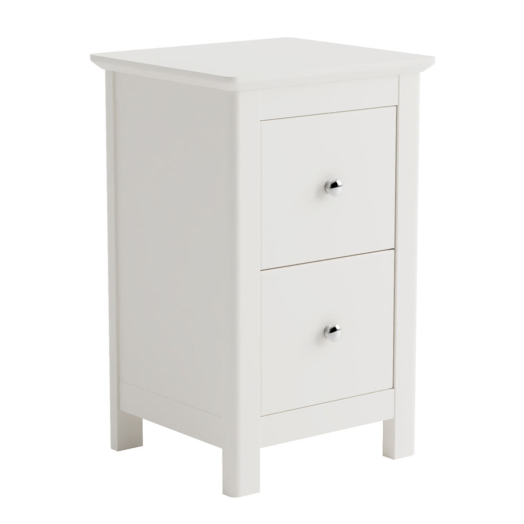 Wooden Bedside Cabinet With 2 Drawers Tall - Nairn