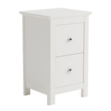 Wooden Bedside Cabinet With 2 Drawers Tall - Nairn