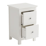 Wooden Bedside Cabinet With 2 Drawers Tall - Nairn