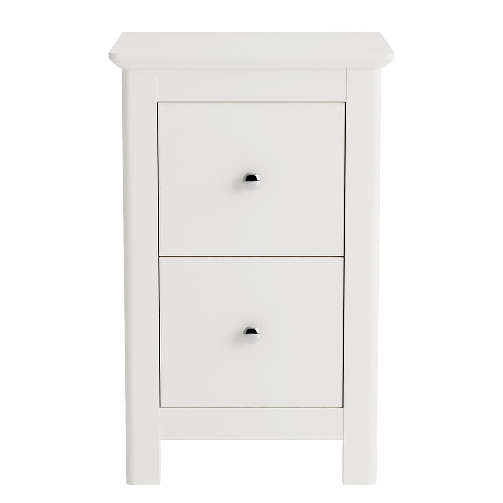 Wooden Bedside Cabinet With 2 Drawers Tall - Nairn