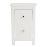 Wooden Bedside Cabinet With 2 Drawers Tall - Nairn