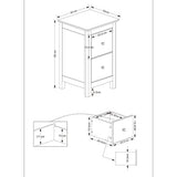 Wooden Bedside Cabinet With 2 Drawers Tall - Nairn
