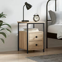 Wooden Bedside Cabinet With 2 Drawers - Vantage Home