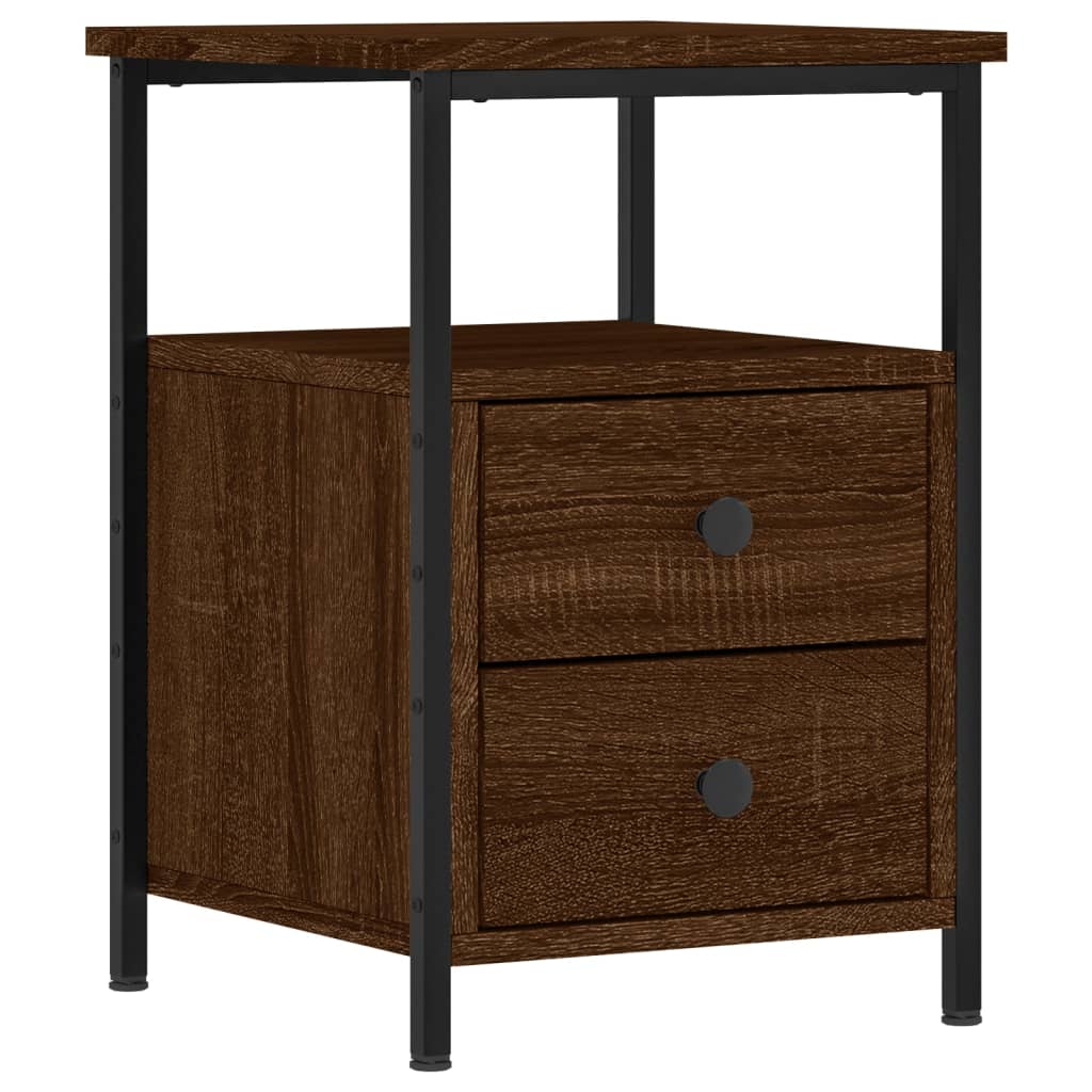 Wooden Bedside Cabinet With 2 Drawers - Vantage Home