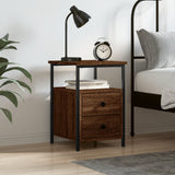 Wooden Bedside Cabinet With 2 Drawers - Vantage Home
