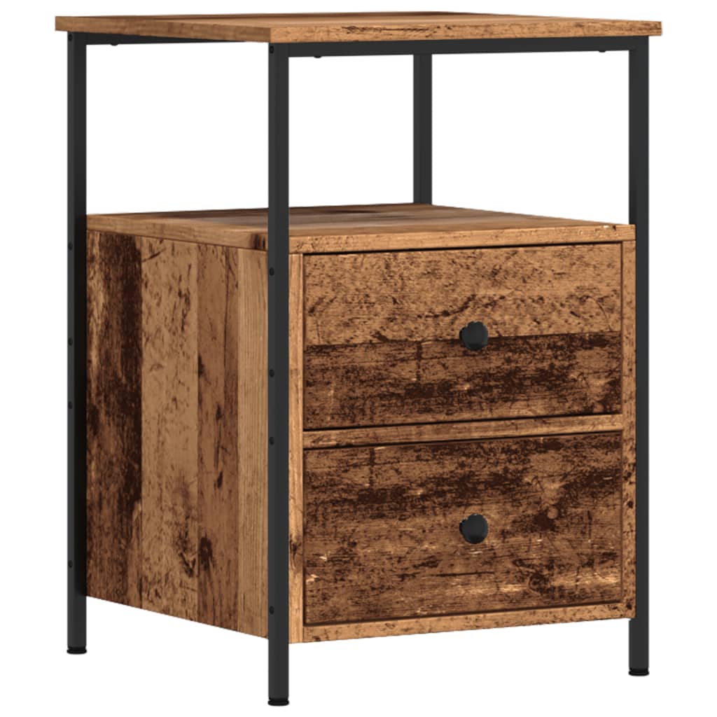 Wooden Bedside Cabinet With 2 Drawers - Vantage Home