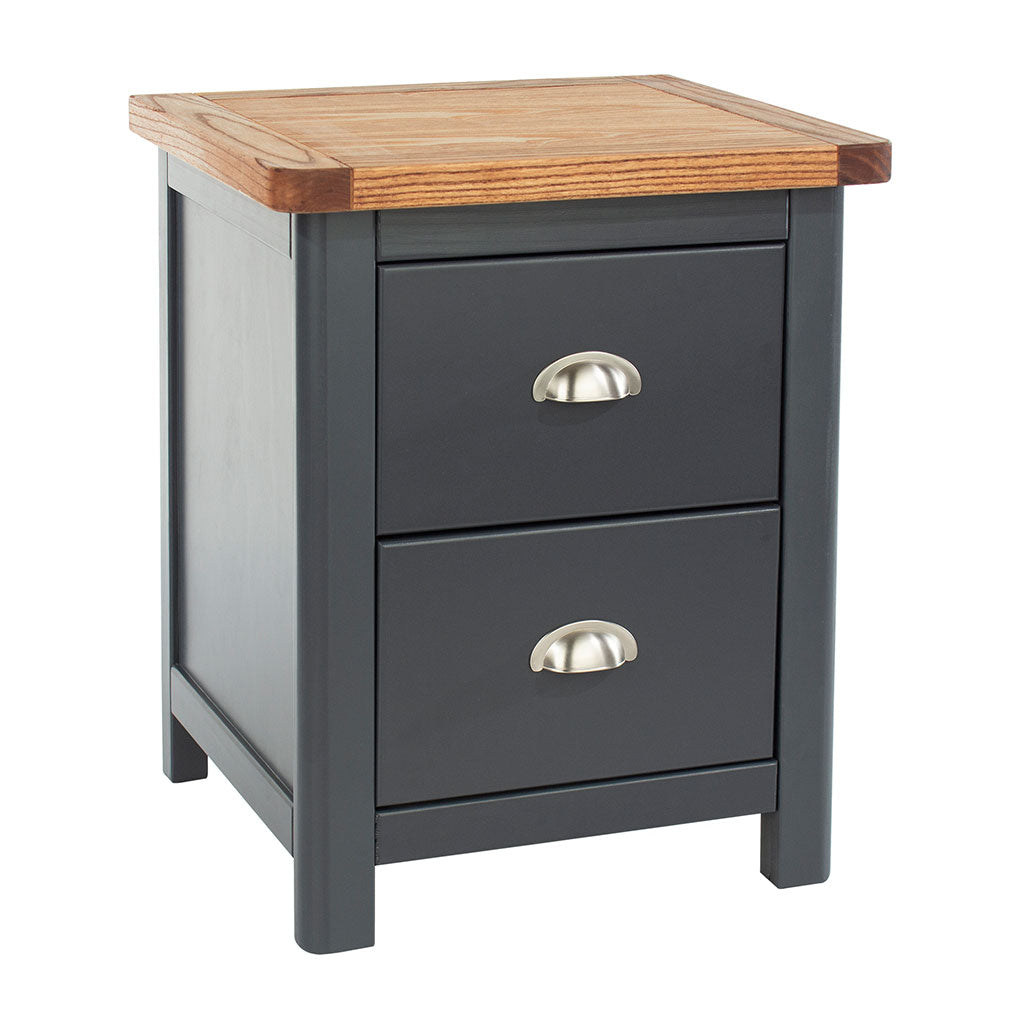 Wooden Bedside Cabinet With 2 Drawers Wide - Dunkeld