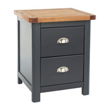 Wooden Bedside Cabinet With 2 Drawers Wide - Dunkeld