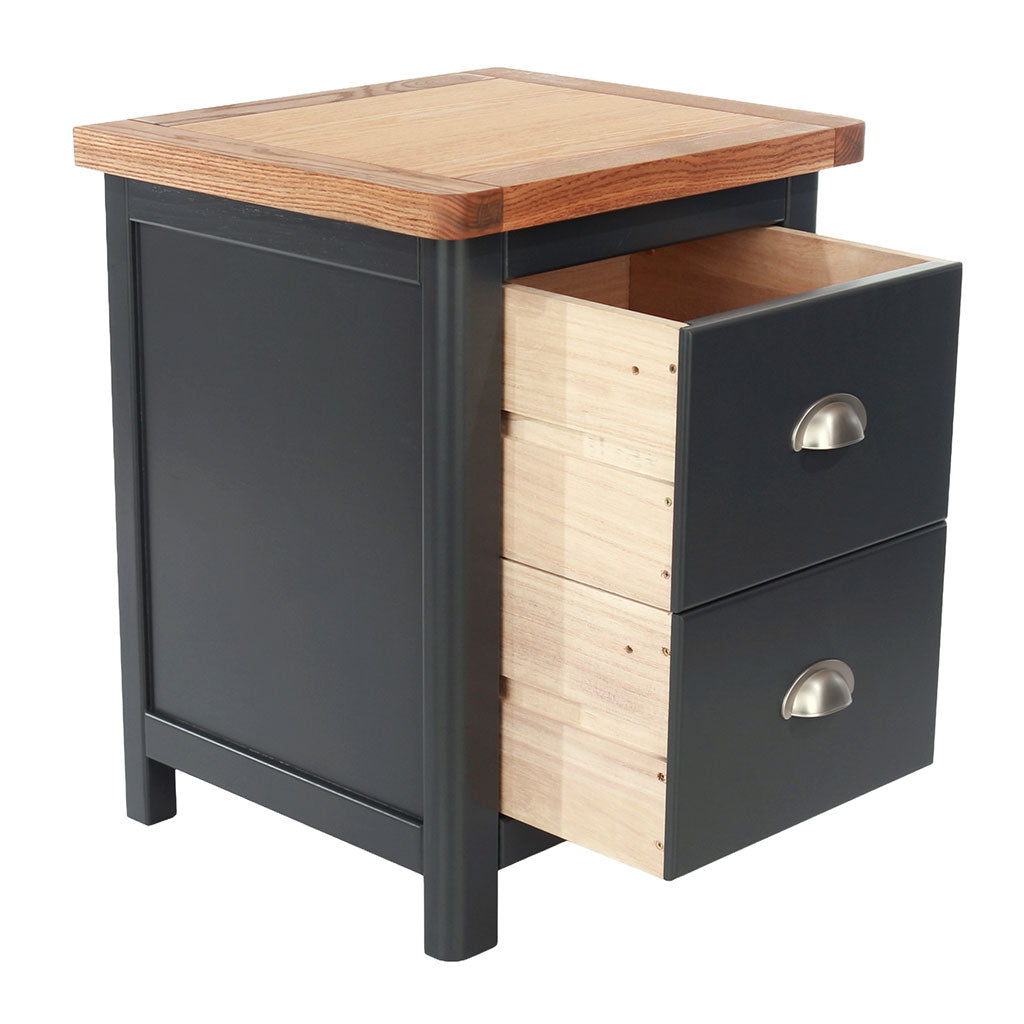 Wooden Bedside Cabinet With 2 Drawers Wide - Dunkeld