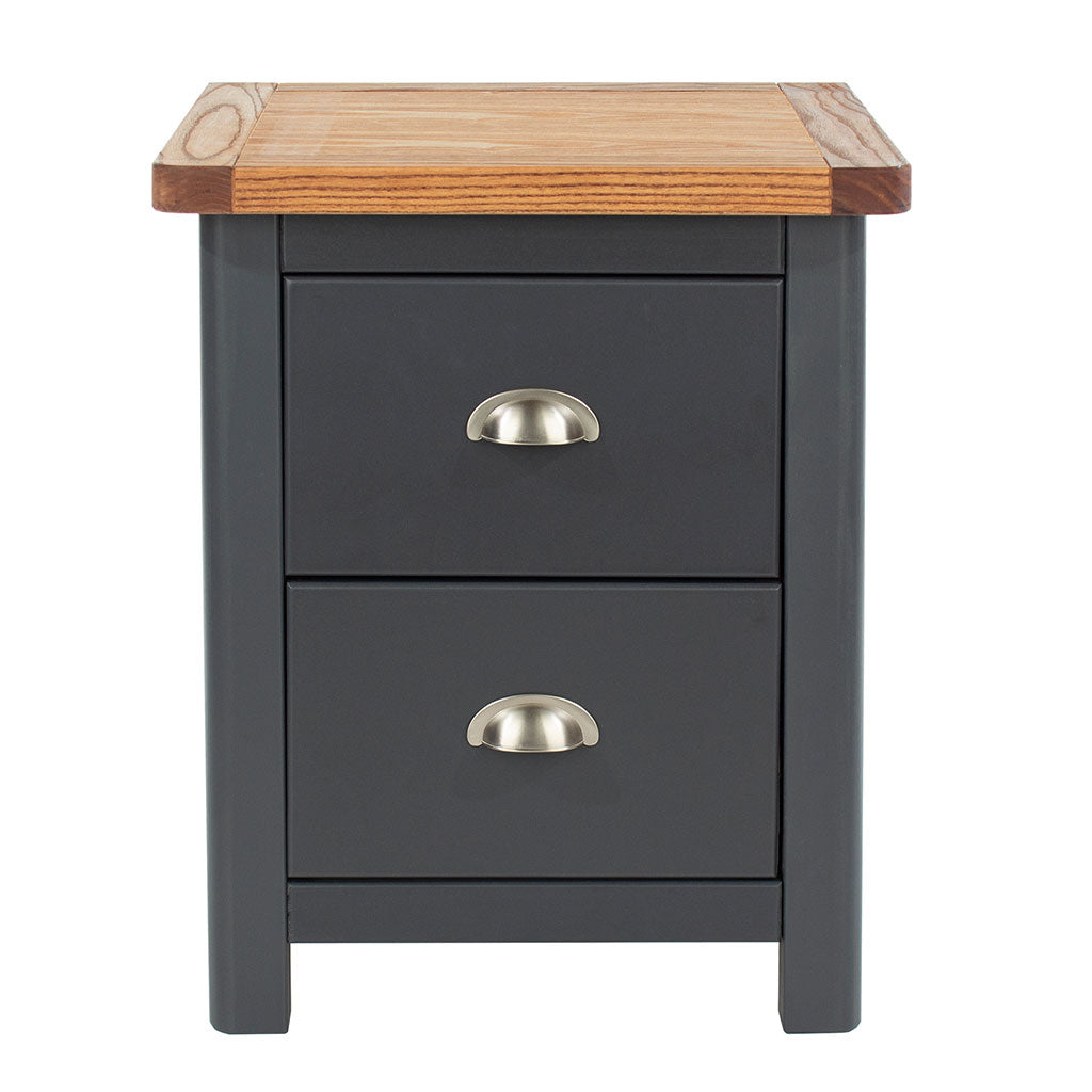 Wooden Bedside Cabinet With 2 Drawers Wide - Dunkeld