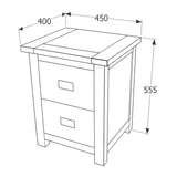 Wooden Bedside Cabinet With 2 Drawers Wide - Dunkeld