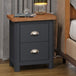 Wooden Bedside Cabinet With 2 Drawers Wide - Dunkeld