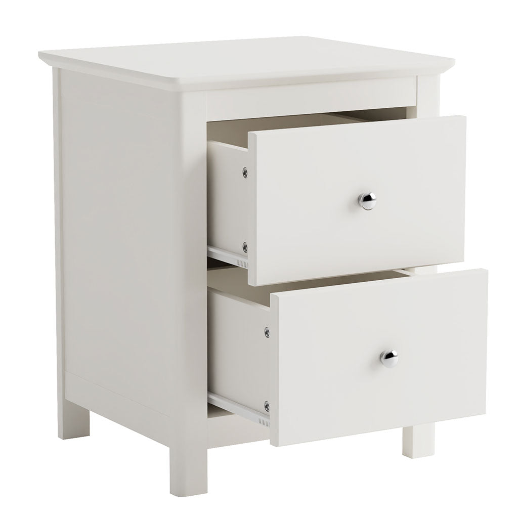 Wooden Bedside Cabinet With 2 Drawers Wide - Nairn