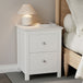 Wooden Bedside Cabinet With 2 Drawers Wide - Nairn