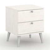 Wooden Bedside Cabinet With 2 Drawers With Plastic Legs - Augusta
