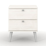 Wooden Bedside Cabinet With 2 Drawers With Plastic Legs - Augusta